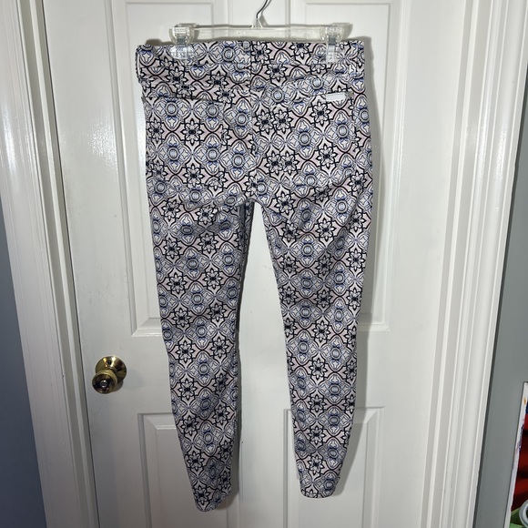 7 For All Mankind Sz 31 Stained Glass Mosaic Pink Blue Cropped Jeans POSH36 - Picture 15 of 16